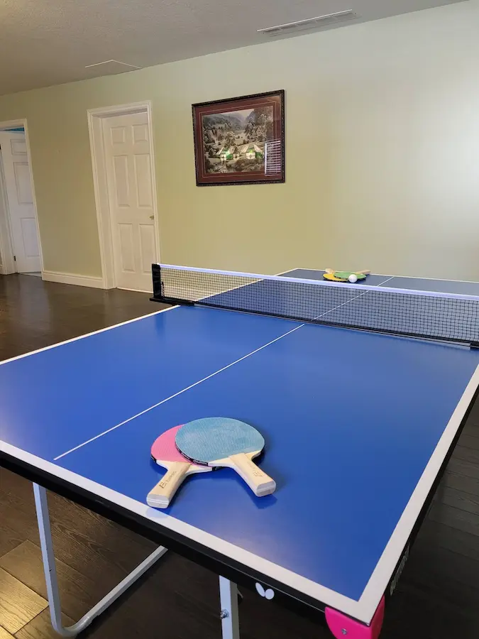Ping pong table in games room